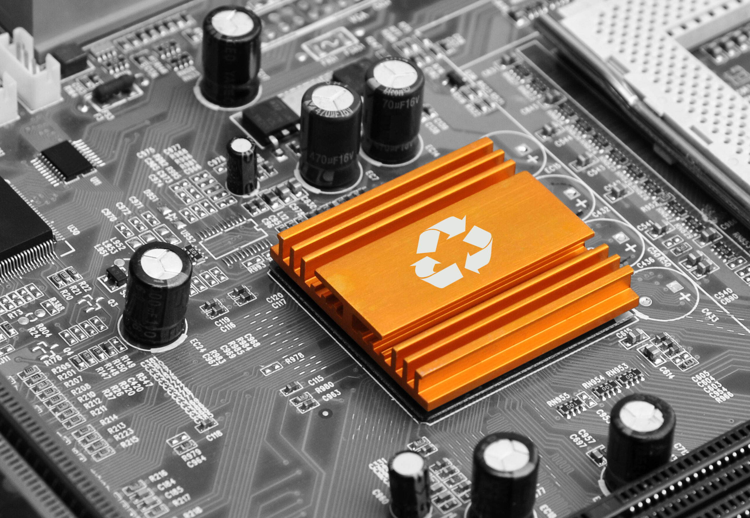 Recycle e-junk eco-friendly technology concept